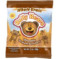 Readi-Bake Benefit 200Ct Whole Grain Belly Bears Animal Cracker Snacks, Chocolate Graham, 1 Ounce Packages