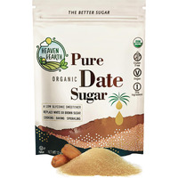 Heaven & Earth Pure Organic Date Sugar, 12Oz Resealable Bag | Natural Sugar Alternative | Low Glycemic | Good Source Of Fiber | Gluten Free | Kosher (Including Passover)