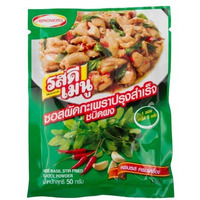 Rosdee Menu Hot Basil Stir Fried Sauce Powder 50G X 4 Bags (Thai Food)