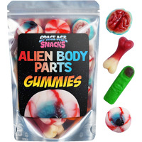 Alien Gummy Body Parts - 10 Ounces Of Halloween Candy Bulk For Halloween Gummy Brains And Body Parts - Halloween Gummy Candy Body Part Gummies For Halloween Candy Bowl Halloween Party