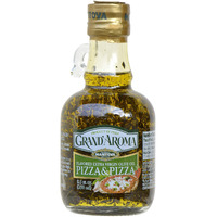 Mantova Grandaroma Pizza Flavored Extra Virgin Olive Oil, Made In Italy, Cold-Pressed, 100% Natural, Heart-Healthy Cooking Oil Perfect For Pizza Dough, Pasta, Garlic Bread, Or Sauces, 8.5 Oz