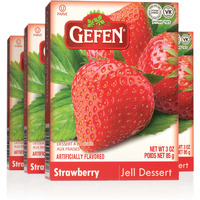 Gefen Strawberry Flavored Jello 3Oz (4 Pack) | Fish Free & Meat Free, Vegan Friendly, Easy To Prepare, Kosher