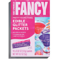 Fancy Sprinkles Fancy Edible Glitter Packets Pretty Young Thing: Tourmaline Pink & Amethyst Purple (10 Packets, 0.5G Each)