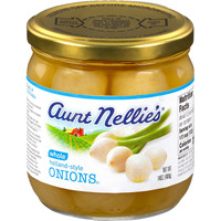 Aunt Nellies Whole Holland-Style Onions | Mildly Sweet-Tart And Delicious | Imported Bite-Sized, Plump Onions | Soup, Stews, Casseroles, Cocktails | 14 Oz. Glass Jars (Pack Of 2)