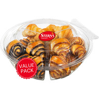 Bakery Fresh Croissants | Traditional Rugelach Pastries In Chocolate Cinnamon Roll & Vanilla Flavor | Approx 18 Rugelach Included | Sympathy Gift Basket | Kosher & Nut Free | 21 Oz Sterns Bakery