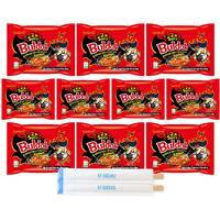 Samyang Buldak Hot Spicy Chicken Ramen Noodle Korean Stir-Fried Ramen, X2 Spicy Flavor, 5 Pack For Each Flavor (10, 2X Spicy)