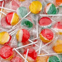 Flat Lollipops - Assorted Fruit Flavors Hard Candy, 2-Pound Bag
