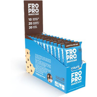 Fropro Snack Bars - Plant Based Protein Bars, All-Natural, Gluten Free, Dairy Free, & Soy Free, High Protein Bars With Low Calories | Chocolate Chip, 12 Pack