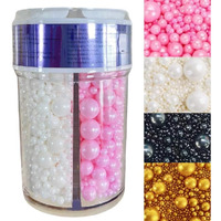 Sentovac Sprinkles For Cake Decorating | 6.0Oz/ 168G Black White Red And Gold Pearl Sprinkles Mix For Cookie Baking Ice Cream Cupcake Topping