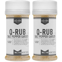 Lillies Q - Q-Rub Bbq Rub, Salt-Based Bbq Rub, All-Purpose Barbeque Rub, Garlic & Black Pepper, Perfect Barbeque Seasoning For Beef, Pork, Chicken, & Turkey (7.9 Oz, 2-Pack)