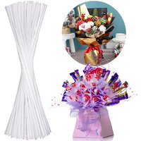 Palksky Cake Pop Sticks For Candy Bouquets, 100-Count 15 Inch Clear Lollipop Sticks For Diy Cookie Bouquet Gift