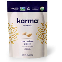 Raw Cashew Pieces By Karma Nuts, Roasted, Vegan, Gluten Free, Low Net Carb, Natural, Everyday Nut Snack, Great For Baking, Resealable Bulk 32Oz Bag