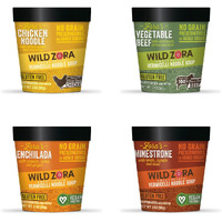 Wild Zora Vermicelli Noodle Soup - Instant Cup Of Soup Snack W/Sweet Potato Glass Noodles, Gluten Free Soup Made W/Real And Traditional Soup Ingredients, Grain-Free - Variety (4-Pack)