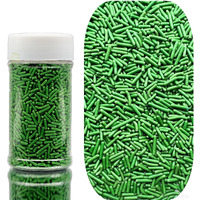 Se Si&Moos Sage Green Jimmies Sprinkles Edible Green Sprinkles Soft Jimmies Soft Sprinkles For Topping Ice Cream, Cookies, Cakes, Cupcakes, Dessert Decorating 2.75 Oz