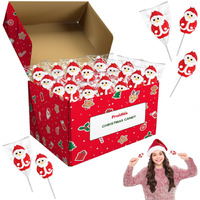 Fruidles Christmas Santa Lollipop, Santa Clause, Candy Canes Suckers, Mixed Fruit Flavor, Individually Wrapped Lollipops (12-Pac)