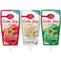 Signature Brands Betty Crocker Christmas Colors Decorating Cookie Icing - 3 Pack- Red Green And White