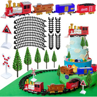 21Pcs Train Cake Decorations Train Cake Toppers Train Birthday Party Supplies Mini Train Toys Train Track Traffic For Birthday Railway Steam Train Theme Party Decorations