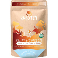Kubo Tea, Reishi Breakfast Black Tea, Organic High Caffeine Tea, 20 Servings (155Mg Caffeine Each), Pillow Tea Bags, Compostable Packaging, Healthy Coffee Substitute