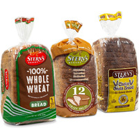 Whole Grain Bread | Sandwich Bread | 3 Flavor Variety Bundle | (1) 12 Grain Bread (1) 6 Grain Bread (1) 100% Whole Wheat Bread | 16 Oz Per Loaf - Stern's Bakery [ 3 Loaves Of Bread Included ]