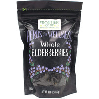Frontier Co-Op Dried Elderberries, 8Oz Bag, European Whole, Kosher, Non-Gmo | Elderberry Dried Fruit For Immune Support, Powder, Tea, Syrup, Gummies