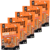 Louisville Vegan Jerky - Buffalo Dill, Vegetarian & Vegan-Friendly Jerky, 21 Grams Of Non-Gmo Soy Protein, 210 Calories Per Bag, Gluten-Free Ingredients (3 Oz, 5-Pack)