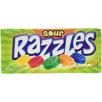Sour Razzles Candy, 1.4Oz Pouches, 24-Count