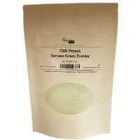 Sfl Chili Pepper, Serrano Green Powder - Kosher - Resealable Pouch (4 Oz)