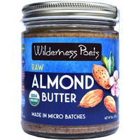 Wilderness Poets, Almond Butter - Organic Raw Nut Butter (8 Ounce) - Vegan, Gluten Free, Non Gmo, No Salt, No Sugar - Glass Jar