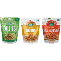 Fresh Gourmet Variety Pack - Includes Pickle-Flavored Crispy Dillies, Garlic Pepper Crispy Onions, And Crispy Red Peppers, 3.5 Oz Each - Perfect For Salads, Burgers, And Toppings (3-Pack) Variety Pack