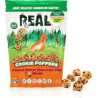 Real Peanut Butter Chocolate Chip Mini Cookie Poppers - Bite-Sized Gluten Free Semi Soft Baked Cookies - Dairy Free, Vegan, Kosher, Paleo - Delicious Mini Peanut Butter Chocolate Chip Cookies (4.5 Oz)