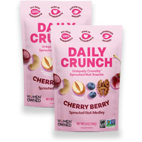 Daily Crunch Sprouted Almonds, 5 Ounce Resealable Bag (Cherry Berry, 2 Pack) - Sprouted And Dehydrated For A Unique Crunch, Keto Friendly, Non-Gmo, Oil And Salt Free, Vegan, Healthy Snack
