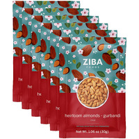 Ziba Foods Heirloom Gurbandi Raw Almonds | Non-Gmo, Vegan, Whole 30 Friendly, Keto & Paleo | Heirloom Superfood Naturally High In Vegan Protein & Omega 3S, Pack Of 6