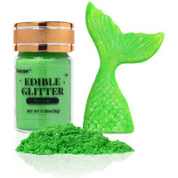 Sujoygar Green Edible Glitter, Food Grade 8G, Edible Glitter For Drinks, Kosher & Halal Certified, Cocktail, Cupcake, Chocolate, Strawberry, Baking