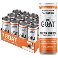 Begoat Grapefruit Tangerine Clean Energy Drink | 200 Mg Caffeine, Non Gmo, 6 Ingredients, 35 Calories, Antioxidants, Vegan, Gluten-Free 12 Fl Oz (Pack Of 12)