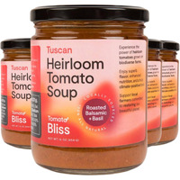 Tomato Bliss Original Tomato Basil Heirloom Tomato Soup, All Natural, Non-Gmo, Vegan, Dairy-Free, No Added Sugar, Healthy Tomato Soups, High In Vitamin C And Antioxidants (16 Oz, 4-Pack)