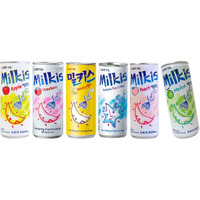Lotte Milkis 6 Flavors Combo (Original, Apple, Melon, Peach, Banana, & Strawberry) (6 Flavors, Pack Of 1)