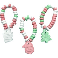 Christmas Candy - 24 Holiday Themed Candy Bracelet Stocking Stuffers Individually Wrapped Bulk - Santa, Christmas Tree, Snowman - Great For Xmas Party Favors - Christmas Gifts For Classroom