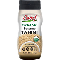 Sadaf Organic Sesame Tahini In Squeeze Bottle - Organic Tahini Pure Sesame Paste - Tahini Paste For Hummus, Baba Ghanoush And Dressings - 12.35 Oz