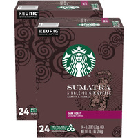 Starbucks Sumatra Single-Origin Coffee K-Cup Pods, Dark Roast Ground Coffee With Earthy & Herbal Flavor, 24 Ct K-Cup Pods Per Box (Pack Of 2 Boxes)