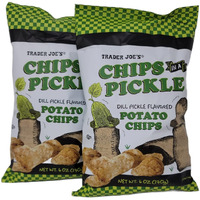 Trader Joe's Chips In A Pickle (Dill Picle Flavored Potato Chips-2 Packs), 6 Ounce (Pack Of 1)