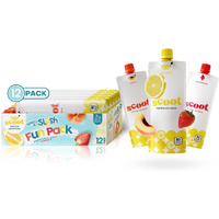 Scoot Frozen Lemonade Variety 12 Pack Featuring Original, Peach, And Strawberry Flavors. 12-3.25-Ounce Shelf-Stable Pouches, Ready To Freeze, Squeeze Into A Slushy, And Enjoy