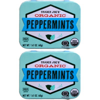 Trader Joe's Organic Peppermints, 1.41 Oz Tin (Pack Of 2)