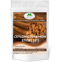 Ceylon Cinnamon Sticks 5"" (4Oz), Premium Grade True Cinnamon From Sri Lanka, 100% Pure And Natural In A Resealable Bag