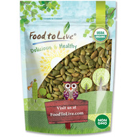 Food To Live Organic Dry Roasted Pumpkin Seed Kernels, 1 Pound - Non-Gmo, Unsalted, Oven Roasted Whole Pepitas, No Oil Added, Shelled, Vegan, Kosher, Keto, Bulk. Low In Carbs. High In Protein.