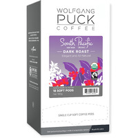 Wolfgang Puck Coffee Soft Pods, South Pacific Dark, Organic Fair Trade, 18 Count (Pack Of 6)