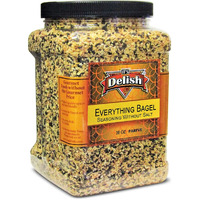 Everything Bagel Seasoning Blend With No Salt By It's Delish, 36 Oz (2.25 Lbs) Jumbo Container - Premium All Natural Bagel Spice Seasoning Mix Without Salt For Bagels, Buns, Bread, Salad Topping Seasonings For Food - Usa Made, Salt-Free, Keto, Vegan, Kosher