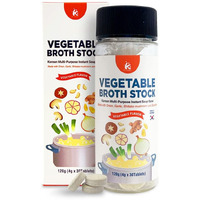 Kd Home Vegetable Broth Stock Korean Multi-Purpose Instant Soup Base Made With Onion, Garlic, Shiitake Mushroom And Burdock, Vegetable Flavor 4.0G X 30