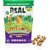 Real Lemon Blueberry Mini Cookie Poppers - Bite-Sized Gluten Free Semi Soft Baked Cookies - Dairy Free, Vegan, Kosher, Paleo - Delicious Mini Lemon Blueberry Cookies (4.5 Oz)