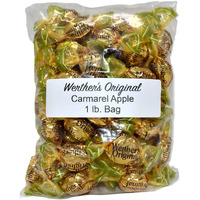Bulk Werthers Original Hard Candy | Bulk Candy Individually Wrapped | Werthers Caramel Candy | 1 Lb Individual Flavor Bag | Includes Aromatik Mint Card (Caramel Apple)