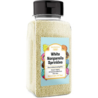 Unpretentious Ivory Nonpareils,1Lb, Dessert Topping, Round Sprinkles